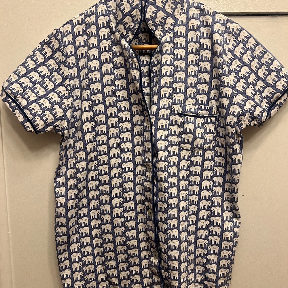 Roller Rabbit Blue and White Pajama Top